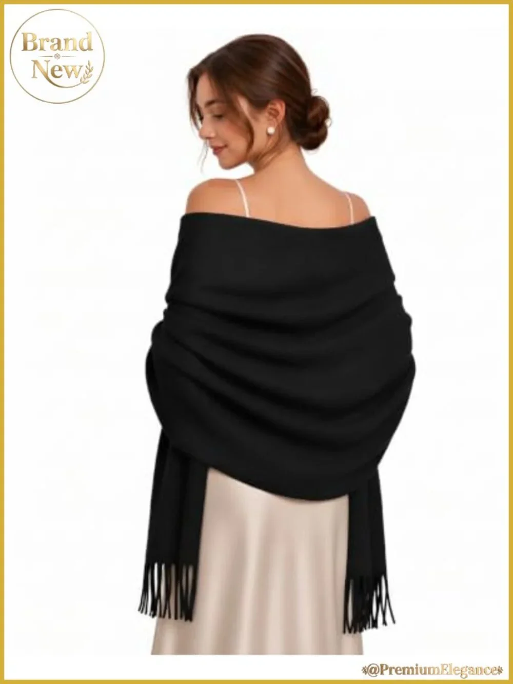 Pashmina Shawl Wrap Polyester 27.6x78.7 Scarf for Wedding Bridal